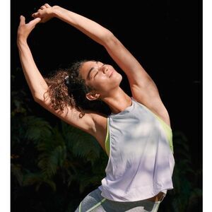 FP Movement Free People Rise & Run Sports Bra Tank White/Green Large (12/14) NWT